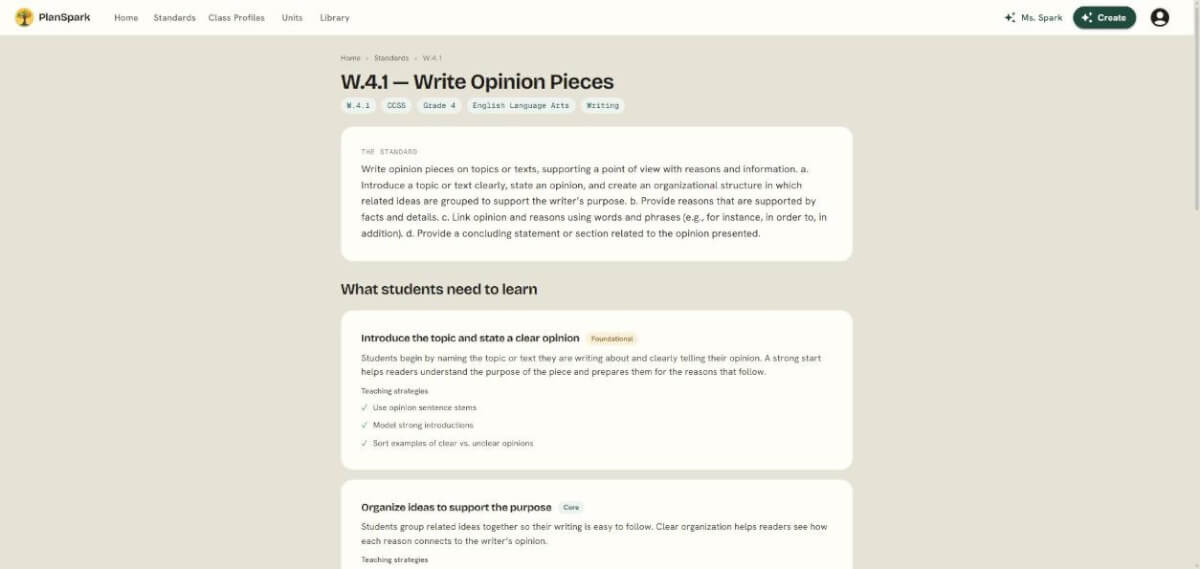W.4.1 Made Manageable: Teaching Fourth Graders to Write Opinion Pieces With Reasons and Evidence